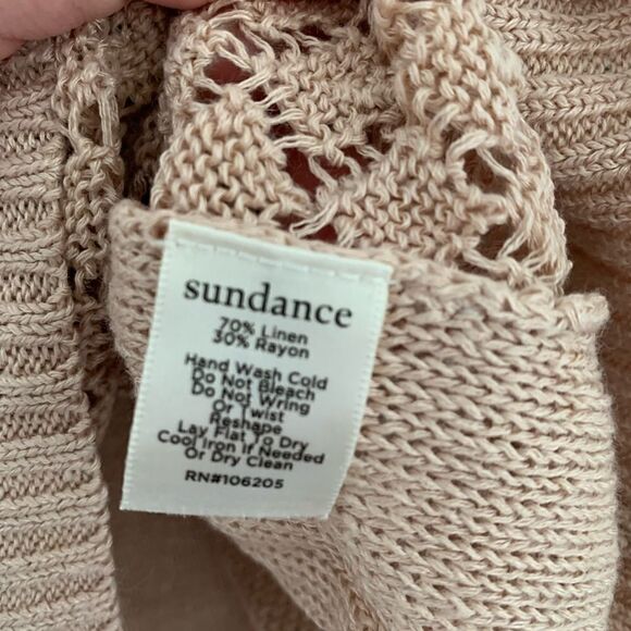 Sundance linen blend loose knit sweater size woman’s small - Picture 7 of 8